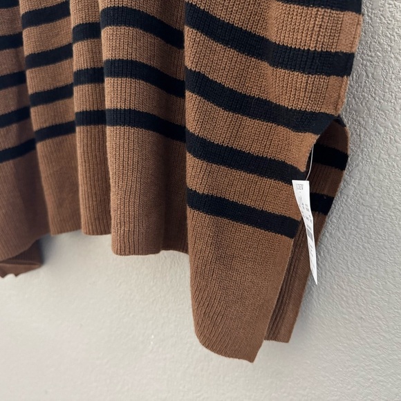 NWT J. Crew Striped Poncho Pullover Cotton Wool Boxy Oversized Classic Preppy OS - Picture 10 of 15